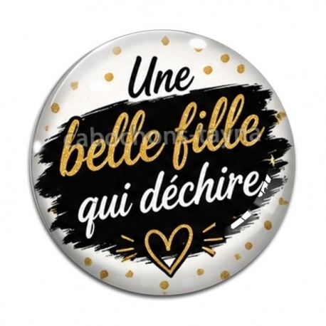 Cabochon Verre - une belle fille qui déchire