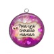 Pendentif Cabochon Argent - chouette maman