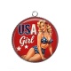 Pendentif Cabochon Argent - pin up