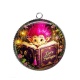 Pendentif Cabochon Argent - Troll magique livre féerique