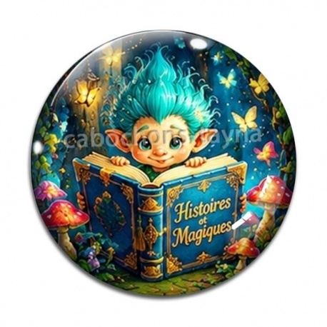 Cabochon Verre - Troll magique histoires magiques