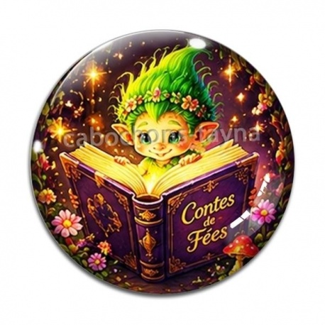 Cabochon Verre - Troll magique contes de fées
