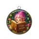 Pendentif Cabochon Argent - Troll magique livre contes et merveilles
