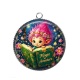 Pendentif Cabochon Argent - Troll magique livre magie et aventure
