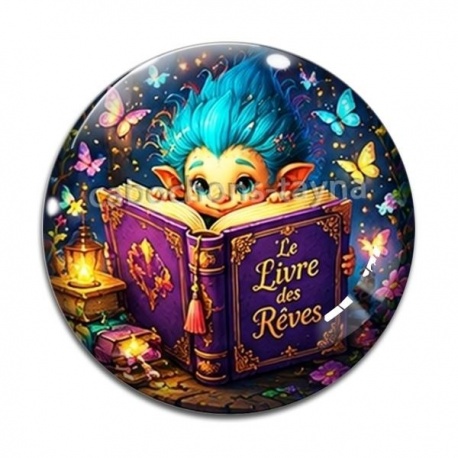 Cabochon Verre - Troll magique le livre des rêves