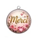 Pendentif Cabochon Argent - merci