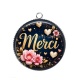 Pendentif Cabochon Argent - merci