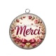 Pendentif Cabochon Argent - merci