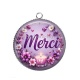 Pendentif Cabochon Argent - merci