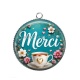 Pendentif Cabochon Argent - merci