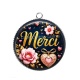 Pendentif Cabochon Argent - merci