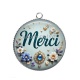 Pendentif Cabochon Argent - merci