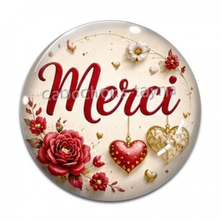Cabochon Verre - merci