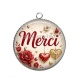 Pendentif Cabochon Argent - merci