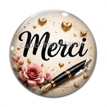 Cabochon Verre - merci