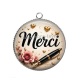 Pendentif Cabochon Argent - merci