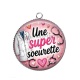 Pendentif Cabochon Argent - Une super soeurette