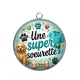 Pendentif Cabochon Argent - Une super soeurette