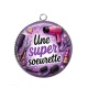 Pendentif Cabochon Argent - Une super soeurette