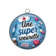Pendentif Cabochon Argent - Une super soeurette