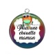 Pendentif Cabochon Argent - chouette maman