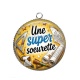 Pendentif Cabochon Argent - Une super soeurette
