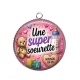 Pendentif Cabochon Argent - Une super soeurette