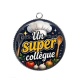 Pendentif Cabochon Argent - un super collègue