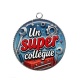 Pendentif Cabochon Argent - un super collègue