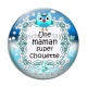 Cabochon Verre - chouette maman