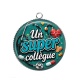 Pendentif Cabochon Argent - un super collègue