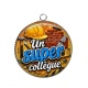 Pendentif Cabochon Argent - un super collègue