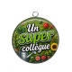 Pendentif Cabochon Argent - un super collègue