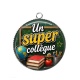 Pendentif Cabochon Argent - un super collègue