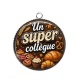 Pendentif Cabochon Argent - un super collègue
