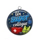 Pendentif Cabochon Argent - un super collègue