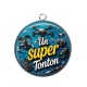 Pendentif Cabochon Argent - un super tonton