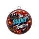 Pendentif Cabochon Argent - un super tonton