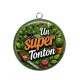Pendentif Cabochon Argent - un super tonton