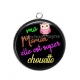 Pendentif Cabochon Argent - chouette maman