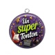 Pendentif Cabochon Argent - un super tonton