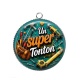 Pendentif Cabochon Argent - un super tonton