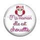 Cabochon Verre - chouette maman