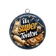 Pendentif Cabochon Argent - un super tonton