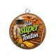 Pendentif Cabochon Argent - un super tonton