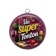 Pendentif Cabochon Argent - un super tonton