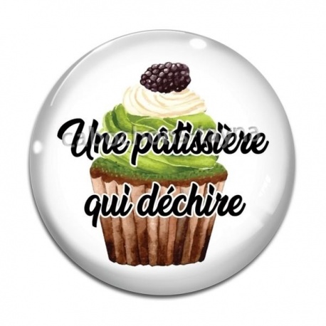 Cabochon Verre - une pâtissière qui déchire