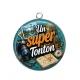 Pendentif Cabochon Argent - un super tonton