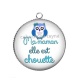 Pendentif Cabochon Argent - chouette maman