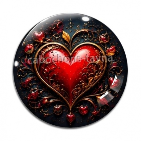Cabochon Verre - coeur